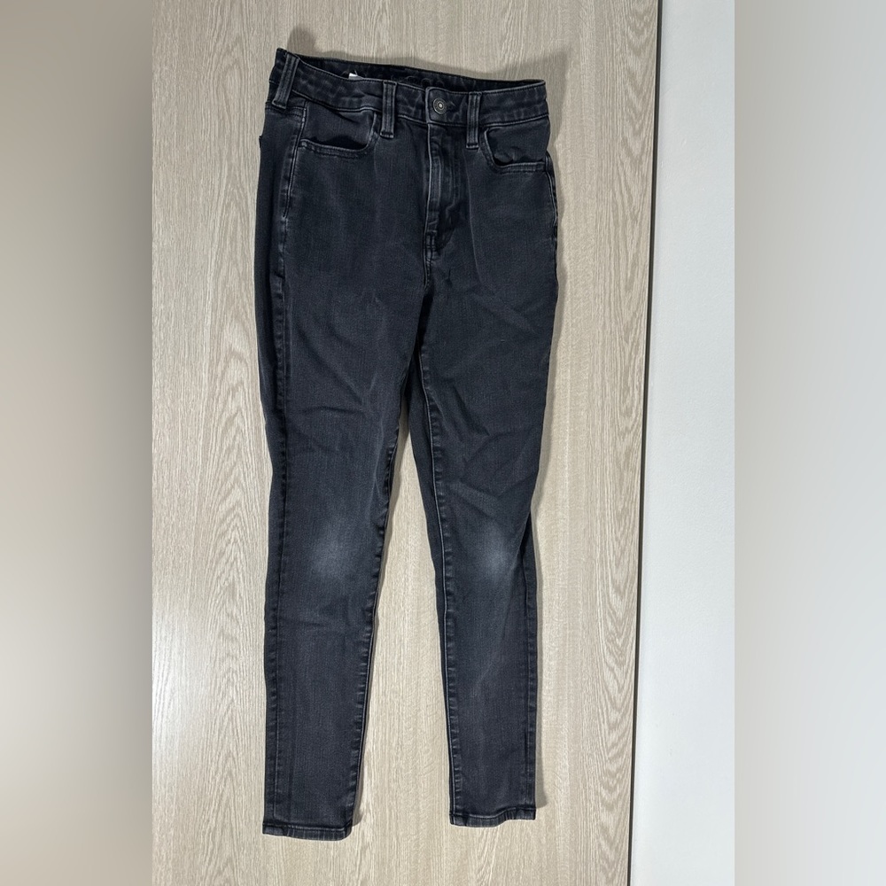 American Eagle Jeans Women 4 Short Black Hi Rise Jegging Skinny Denim - Picture 3 of 5
